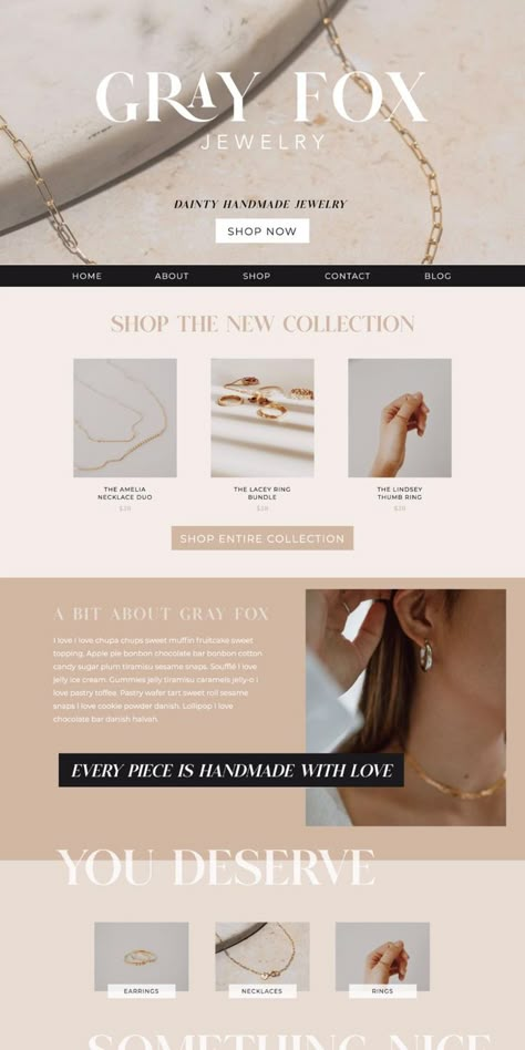 Aesthetic Website Design Layout, Boutique Website Design Inspiration, Jewelry Website Banner, Aesthetic Website Layout, Website Banner Design Inspiration, Jewelry Banner Design, Jewellery Website Design, Website Template Aesthetic, Chic Website Design