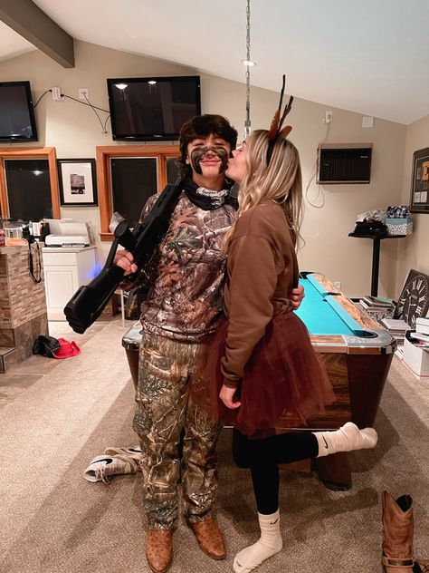 Hunter Couple Costume, Hunter Halloween Costume, Hunter And Animal Halloween Costume, Cheetah And Hunter Couple Costume, Deer And Hunter Couples Costume, Deer Snd Hunter Costume, Deer And Hunter Costume, Deer Ans Hunter Halloween Costume, Deer Halloween Costumes