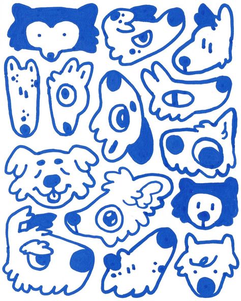 Blue dogs 🐶🌀💙 I’ve been working on these fun doodles pages a lot lately and I really enjoy them, I think I might put the originals up for sale on my shop! . . . #doodle #doodleart #doodlepage #animalart #petportrait #petportraitartist #animalartist #dogart #dogartwork #dogartist #cartoonist #cartoonyart #cartoonartstyle #cartoon #cuteart #cuteartstyle #paintmarker #traditionalart #traditionalartist #furryart #furryartist #blue #blueart #blueaesthetic #sillydog #sillyanimal #sillyart Fun Doodles, Dog Artist, Sticker Design Inspiration, Doodle Pages, Dog Artwork, Doodle Dog, Wow Art, Dog Illustration, Blue Dog