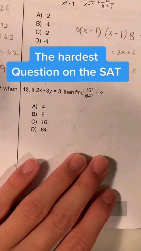 Challenging SAT question | Math lessons, Life hacks for school, High school life hacks School Life Hacks, Hacks For School, Teaching Math Strategies, Cool Math Tricks, Math Genius, Learning Mathematics, High School Life Hacks, High School Survival, Math Tutorials