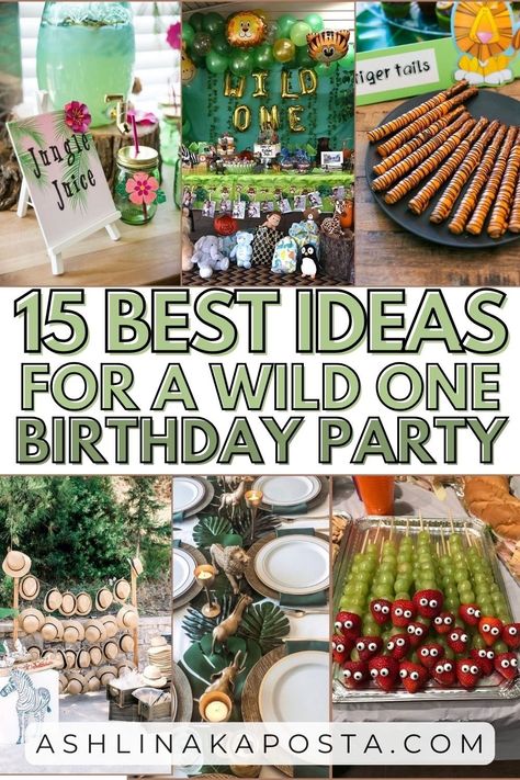 15 Best Ideas and Tips For Throwing a Wild One Themed Birthday Party for Boys — ASHLINA KAPOSTA Wild One Party Food First Birthdays, Wild One Theme Party, He’s A Wild One Birthday Party, 1st Birthday Party Ideas Wild One, Zoo Animal First Birthday Party, Food For Wild One Birthday Party, Wild One Appetizers, Wild One Party Activities, Wild One Themed Food