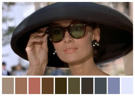 Breakfast at Tiffany's Breakfast At Tiffanys Color Palette, Cinema Palettes, Vintage Color Palette, Color In Film, Movie Color Palette, Blake Edwards, Cinema Colours, Color Script, Breakfast At Tiffany's