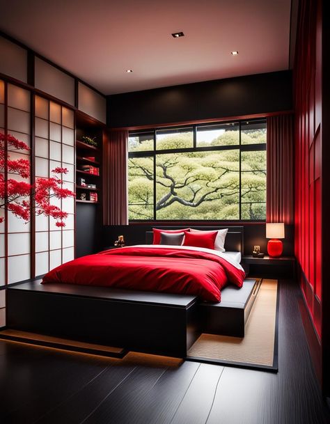 Embrace the serenity of Japanese design with this contemporary bedroom. Zen Elegance, Minimalist Aesthetics, clean lines and uncluttered spaces. Remember, the essence of a modern Japanese bedroom lies in simplicity, harmony, and a deep connection to nature Japanese Rooms Bedrooms, Japanese House Aesthetic Modern, Japanese Room Bedrooms, Contemporary Japanese Interior, Japanese Themed Bedroom, Japanese Room Aesthetic, Japanese Bedroom Aesthetic, Traditional Japanese Bedroom, Modern Japanese Bedroom