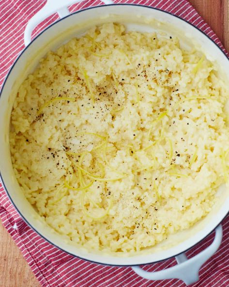 Recipe: One Pot Rich Lemon Rice | The Kitchn Side Dishes For Fish, Side Dishes For Ham, Side Dishes For Salmon, Weeknight Dinner Recipes, Rice Side Dish Recipes, Ham Dinner, Rice Side, Christmas Ham, Rice Side Dishes