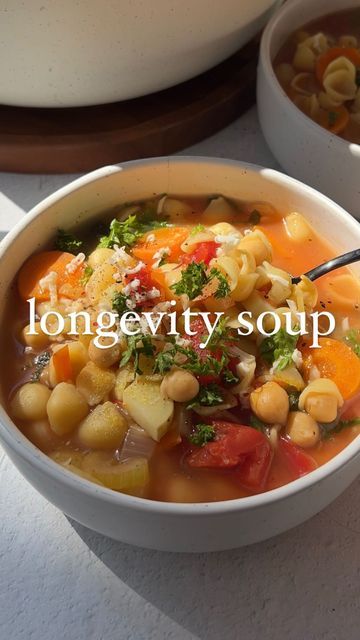 Plant You Minestrone Soup, Plant You Minestrone, Blue Zones Minestrone Soup, Blue Zone Minestrone Soup Recipe, Longevity Soup Recipe, Blue Zone Soup Recipes, Blue Zone Minestrone Soup, Blue Zone Soup, Blue Zone Foods