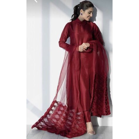 Pure raw silk shirt and trouser stitched with organza Pleated dupatta ❤️ Colour and size can be changed! Pakistani Dresses Casual, Pakistani Fashion Party Wear, Ayeza Khan, Beautiful Pakistani Dresses, Salwar Kamiz, Kurti Designs Party Wear, Simple Pakistani Dresses, Designer Party Wear Dresses, Red Dresses