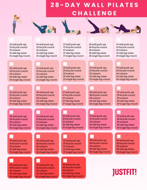 28-Day Wall Pilates Challenge: Build Muscles and Lose Weight Wall Pilates Workout 28 Days, 28 Pilates Challenge, 28 Day Dance Challenge, Wall Pilates Free Plan, 28 Day Pilates Challenge Free, 28day Wall Pilates Challenge Free, 30 Days Wall Pilates Challenge, Wall Pilates Workout 30 Day Challenge, 28 Days Wall Pilates Challenge Free