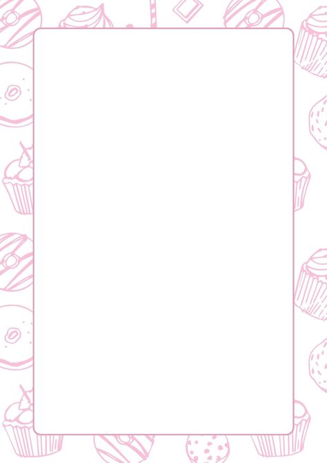 Border Baking Menu Template, Bakery Template Design, Cake Borders Designs, Cupcake Template, Butterfly Invitations, Sweet Cupcake, Cake Borders, Bakery Pastry, Border Templates