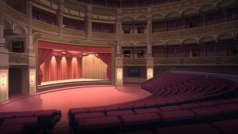 Auditorium Design, Chibi Hair, Anime Places, Location Inspiration, Game Background, Fantasy House, Fantasy City, Fantasy Castle, Fantasy Places