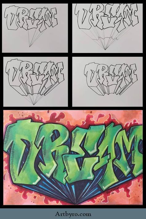 Graffiti Lettering 3d, Step By Step Graffiti Letters, How To Learn Graffiti, 3d Graffiti Letters Fonts, Graffiti Drawing Step By Step, How To Color Graffiti Letters, Graffiti Lettering Step By Step, How To Draw Graffiti Step By Step, Graffiti Style Art To Draw Step By Step