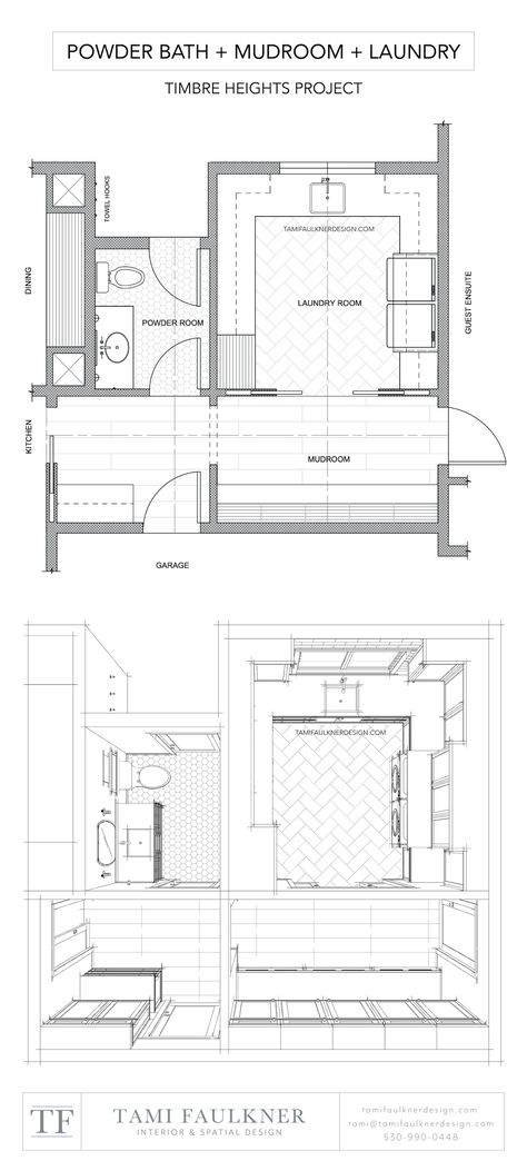 PERFECTING THE FLOOR PLANS FOR A CUSTOM HOME - BEFORE + AFTER — Tami Faulkner Design Laundry Full Bathroom Combo, Laundry Room Layout Floor Plans, Mudroom Floor Plan, Closed Floor Plan, Mud Room Laundry Room Combo, Practical House, Tami Faulkner, Laundry Room Floor, Mudroom Flooring