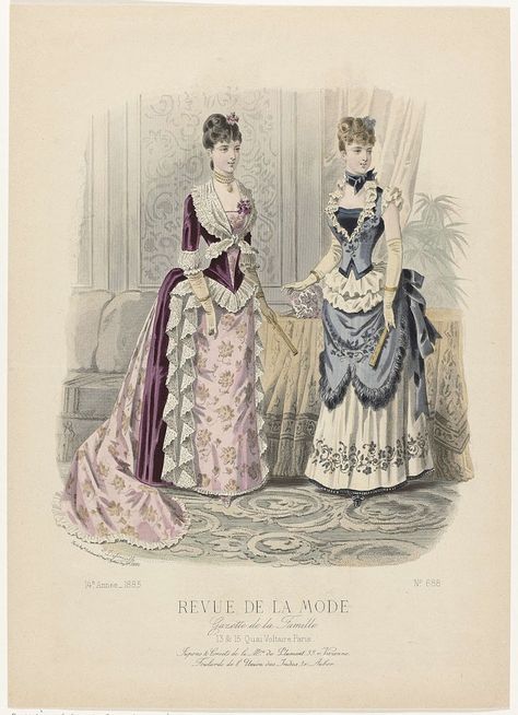 Late 19th Century Fashion, 1879 Fashion, 1880 Fashion, 1899 Fashion, Gaun Abad Pertengahan, Western Womens Fashion, Mode Prints, 1870s Fashion, Victorian Era Fashion