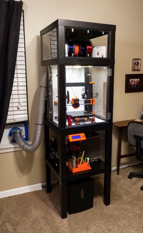 Printer Enclosure — David Smart 3d Printing Enclosure, Ender 3 Enclosure, 3d Printer Cabinet, 3 D Printer Projects, 3d Printer Ideas, 3d Printed Stuff, 3d Printing Ideas Useful, Printer Desk, 3d Print Shop