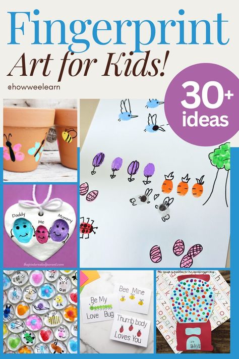 Fingerprint Crafts For Kids, Fingerprints Art, Fingerprint Art Ideas, Fingerprint Art Kids, Teaching Letter Recognition, Fingerprint Cards, Fingerprint Crafts, Fingerprint Art, Kindergarten Readiness