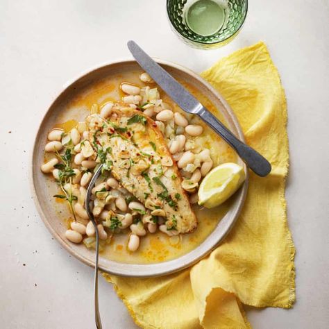 Claudia Roden’s recipe for pan-grilled fish with garlic, vinegar and chilli | Food | The Guardian Claudia Roden, Pan Seared Cod, Greens And Beans, Garlic Vinegar, Chilli Food, Seared Cod, Best Easy Dinner Recipes, Cannellini Bean, Turnip Greens