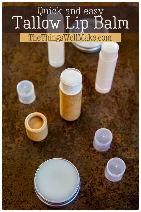 Infused Tallow Balm, Magnesium Tallow Balm Recipe, Diy Tallow Chapstick, Tallow Lip Balm Diy, Diy Tallow Lip Balm, How To Make Whipped Tallow, Homemade Tallow Balm, Beef Tallow Lip Balm, Beef Tallow Lip Balm Recipe