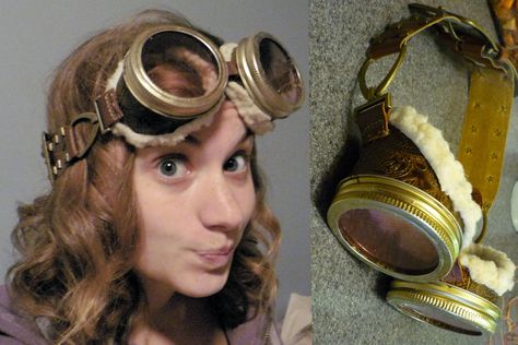 pilot Steampunk Googles, Steampunk Halloween Costumes, Steampunk Glasses, Moda Steampunk, Aviator Goggles, Mode Steampunk, Steampunk Halloween, Steampunk Goggles, Diy Vetement