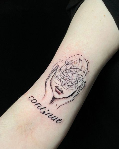 Beautiful Chaos Tattoo, Healing Tattoo Ideas, Health Tattoo Ideas, Awareness Tattoos, Mental Health Tatoos, Chaos Tattoo, Survivor Tattoo, Molecule Tattoo, Brain Tattoo