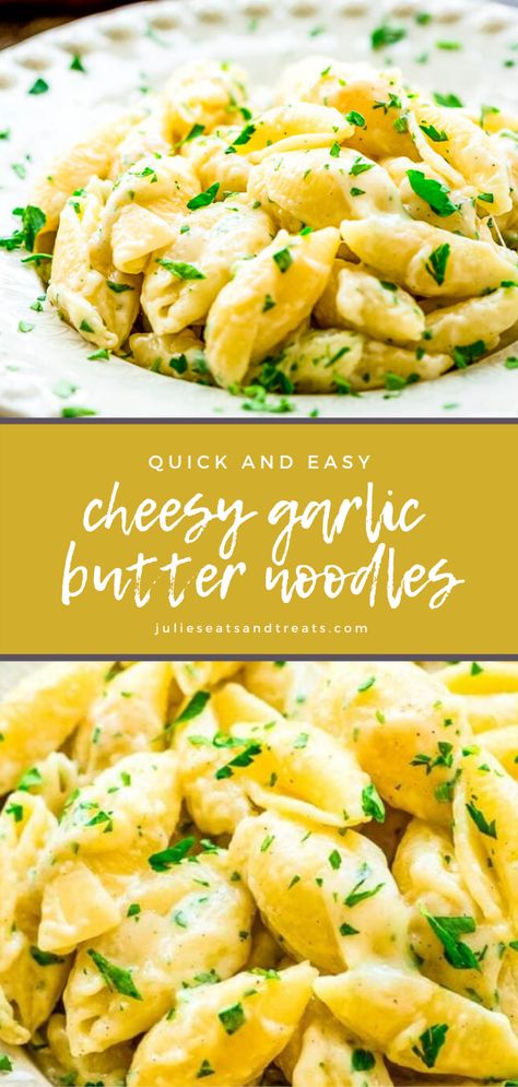 Cheesy Noodles Recipes, Garlic Buttered Noodles Recipe, Pasta Side Dishes Easy, Easy Cheesy Pasta, Cheesy Pasta Sauce, Buttered Noodles Recipe, Garlic Butter Noodles, Cheesy Pasta Recipes, Butter Noodles