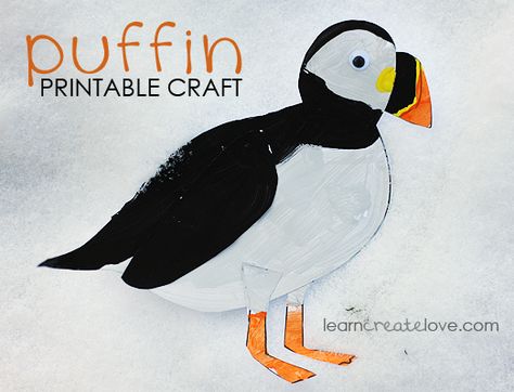 This site has great printable templates for easy kid crafts! Puffin Art Project For Kids, Puffin Craft, Pnw Animals, Cute Winter Crafts, Snowy Owl Craft, Winter Hat Craft, Puffin Rock, Canada Day Crafts, Polar Bear Craft