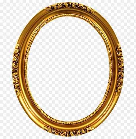 Gold Circle Frames, Mirror Illustration, Birthday Background Design, Gold Photo Frames, Collage Elements, Foto Langka, Antique Picture Frames, Frame Border Design, Free Photo Frames