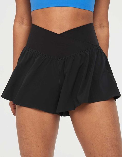 OFFLINE By Aerie Real Me Crossover Flowy Short Outfits With Flowy Shorts, Flowy Shorts Outfit, Workout Skort, Womens Yoga Clothes, Trendy Outfits For Teens, Flowy Shorts, Birthday List, Shorts For Women, Active Shorts