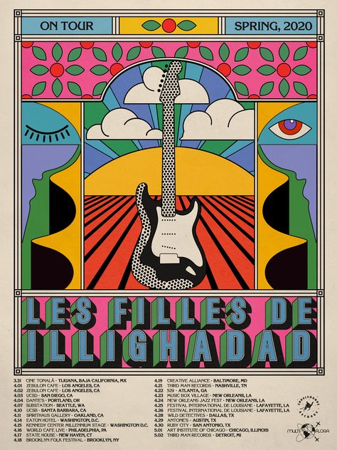 Les Filles, Tour — Aaron Lowell Denton Concert Poster, Guitar, Magazine, Concert, Music, On Instagram, Instagram, Design