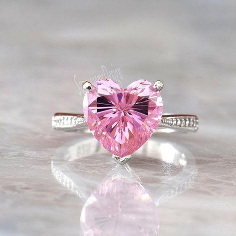 Heart Cut Diamond Ring, Fancy Pink Diamond Ring, Pink Heart Ring, Barbie Ring, Heart Diamond Engagement Ring, Pink Heart Rings, Pink Diamonds Engagement, Pink Diamond Engagement Ring, Engagement Gifts For Her