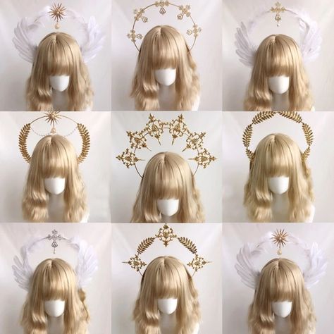 Angel Halo Headband, Halo Crowns, Angel Feather, Crown Headpiece, Halo Crown, Feather Wings, Gothic Lolita, Headdress, Angel Wings