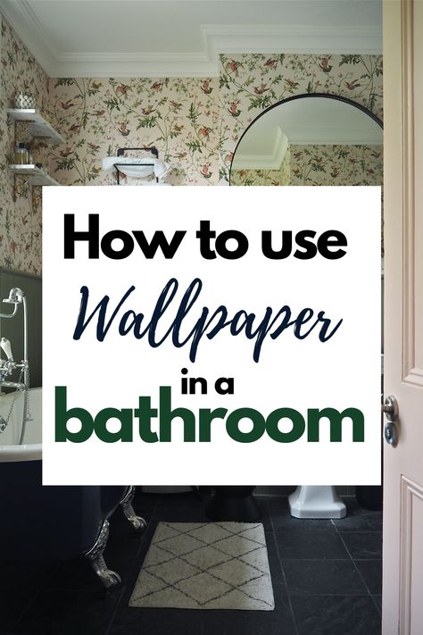 Vintage Bathroom Wallpaper, Bathroom Wallpaper Inspiration, Bathroom Wallpaper Vintage, Bathroom Wallpaper Trends, Small Powder Room Wallpaper, Wallpaper Accent Wall Bathroom, Small Half Bathroom, Wallpaper Powder Room, Small Bathroom Wallpaper