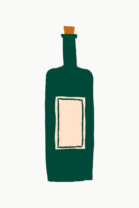 Wine Bottles Drawing, Wine Bottle Doodle, Bottle Doodle, Wine Bottle Drawing, Wine Bottle Illustration, Wine Illustration, Doodle Sticker, Bottle Drawing, Wine Art