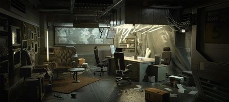 Top 50 Cyberpunk art of all time · 3dtotal · Learn | Create | Share Cyberpunk Office, Sci Fi Japan, Hacker Room, Futuristic Office, The Neon Demon, Shanty Town, Space Battles, Cyberpunk Girl, Futuristic Interior