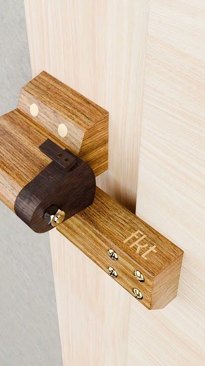 Wooden Lock, Door Lock, Door Locks, Wooden Doors, Wood Shop, Garden Art, Tools, Wood, Art