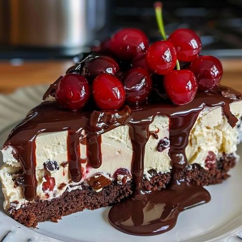 Recipes Global Black Forest Cheesecake Symphony, Blackforest Cheesecake Recipes, Black Forest Pie Recipe, Blackforest Cheesecake, Glazed Lemon Zucchini Bread Recipe, Fall Cheesecakes, Black Forest Cheesecake Recipe, Refrigerator Desserts, Sunday Baking