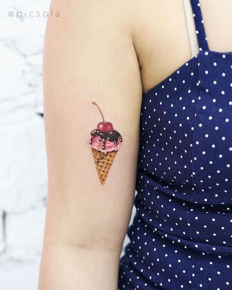 Dessert Tattoo, Ice Cream Tattoo, Framed Tattoo, Diamond Tattoos, Sweet Tattoos, Dad Tattoos, Bad Tattoos, Matching Tattoo, Dream Tattoos