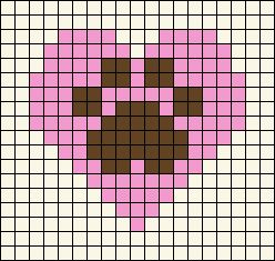 Alpha pattern #171702 | BraceletBook Dog Pixel Art, Crochet Potholder, Graph Patterns, Cat Paw Print, Hello Kit, Tapestry Crochet Patterns, Pixel Art Pattern, Bee Art, Crochet Tapestry