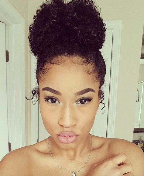 Pretty natural bun @innocent_eyez24  Read the article here - http://blackhairinformation.com/hairstyle-gallery/pretty-natural-bun-innocent_eyez24/ Flawless Quotes, Curly Bun, Widows Peak, Widow's Peak, Hairstyle Gallery, Natural Hair Tips, Trending Haircuts, Natural Hair Journey, Natural Hairstyles