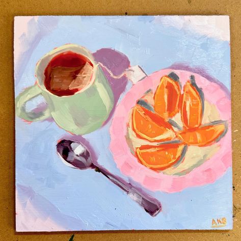 I really really love painting tea bags and spoons! Simple objects can have so much personality! This one was a lot of fun to work on, and these colors 😍 I LOVE THEM! If you haven’t noticed yet.. I love a good purple toned shadow 😍 8 x 8 inches, oil on hardboard. This painting is available for purchase in my Etsy or you can bid on it in my daily painting gallery. Both links are in my bio. #acrylicpainting #acrylic #painting #vintagestyle #oilpainting #oilpaint #artist #artistsoninstagram #... Acrylic Paint Still Life, Spoon Painting, Simple Objects, Purple Painting, Simple Object, Gcse Art, Daily Painting, Painting Gallery, Painting Still Life