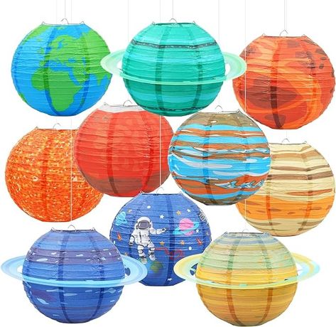 Planet Paper Lanterns, 10 PCS Outer Space Party Decorations, Solar System Planets Lantern for Kids Space Theme Party Birthday Room Decorations （10 Inch） - Amazon.com Outer Space Party Decorations, Space Theme Classroom, Space Party Decorations, Astronaut Party, Space Themed Room, Birthday Room Decorations, Paper Lantern Lights, Hanging Paper Lanterns, Space Theme Party