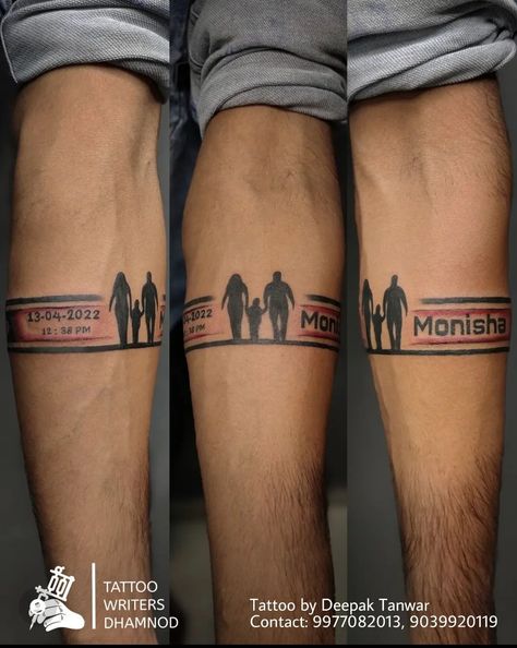 Band tattoo। Mom dad band tattoos   daughter name band tattoo name band tattoo Armband Tattoo With Name, Daughters Name Tattoo For Men Forearm, Date Of Birth Tattoos Ideas Men, Date Of Birth Tattoos Men, Daughter Name Tattoo For Men, Date Of Birth Tattoos, Pm Tattoo, Daughter Band, Daughters Name Tattoo