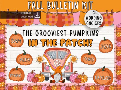 💻 THIS IS A DIGITAL DOWNLOAD 💻  ❤️ Please follow steps in last photo to download your items. I am unable to email copies to individual emails ♥️  Groovy Fall Bulletin Board Kit 🍂🎃 Transform your classroom into a groovy fall wonderland with our Groovy Fall Bulletin Board Kit! This vibrant and engaging digital download is perfect for creating a fun and festive atmosphere. With three catchy title options, this kit is versatile and easy to customize for any classroom setting. What's Included: - Groovy Fall Bulletin Board, Pumpkin Bulletin Board, Fall Wonderland, Elementary Bulletin Boards, Bulletin Borders, Fall Bulletin Board, Retro Pumpkin, Fall Bulletin Boards, Interactive Display