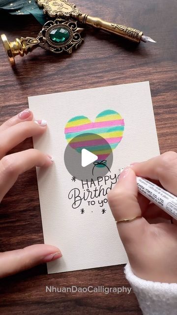 Happy Birthday Nanny Cards Diy, Birth Day Card Ideas Paper Crafts, Happy Birthday Card Ideas Homemade, Happy Birthday Cards Handmade Creative, Handmade Letters Ideas, Draw Happy Birthday, Easy Birthday Cards Diy, Greeting Cards Handmade Birthday, Cards Diy Easy