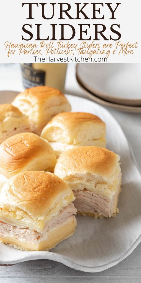 These Turkey and Cheese Sliders made with leftover turkey breast or sliced deli, two types of cheese and Bechmel sauce, will take your slider game to the next level. This Hawaiian roll turkey sliders recipe is perfect to make for holiday parties, game day, potlucks or a quick go-to for lunch or dinner. Hawian Roll Sandwiches Turkey, Hawian Roll Sandwiches, Leftover Turkey Breast, Turkey And Cheese Sliders, Hawaiian Roll Turkey Sliders, Sliders Recipes Turkey, Hawaiian Roll Sandwiches, Sliders Recipes Hawaiian Rolls, Honey Turkey