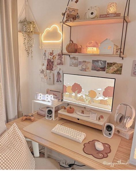 Things To Make Room Aesthetic, Aesthetic Rooms Pictures, Inspo For Room Makeover, Aesthetic Desk Area Ideas, Cute Desk Makeover, Idea Room Aesthetic, Aesthetic Cute Room Ideas, Room Asthetics Ideas, New Room Ideas Aesthetic