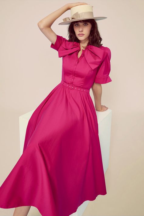 Ready to Wear Dresses – Suzannah London Suzannah London, Fuchsia Pink Dress, Mother Clothing, Classic Dresses, Corporate Dress, Apple Dress, Sleek Dress, Royal Outfits, Vintage Couture