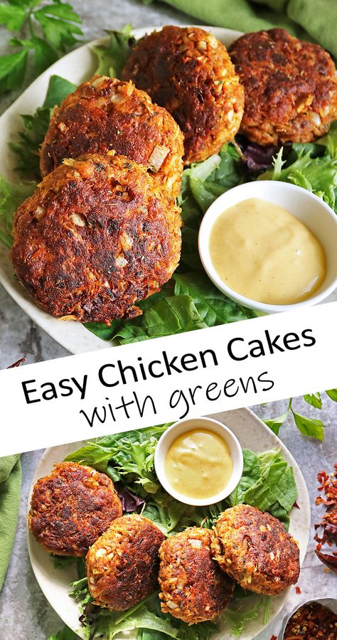 These Easy Chicken Cakes are a tasty poultry alternative to crab cakes. This recipe might have a long ingredient list, but these chicken cakes can be prepared quickly for a flavorful and easy weeknight dinner. Chicken Cakes Recipe, Cakes Cottage Recipes Chicken, Chicken Broccoli Cakes, Shredded Chicken Patties Recipes, Chicken Fritters With Canned Chicken, Chicken Patties With Canned Chicken, Chicken Cakes, Salad Cake, Chicken Cake