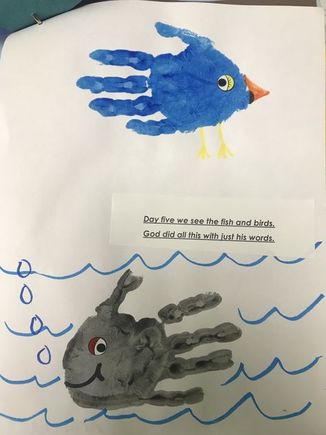 God Made The Birds And Fish Craft, Bird And Fish Creation Craft, Birds And Fish Creation Craft, God Made The Animals Craft, God Created Fish And Birds Craft, God Created Animals Craft Preschool, Noah's Ark Craft Preschool Art Projects, God Made Animals Craft, God Made The Animals Craft Preschool