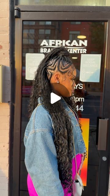 -Braids By ABC on Instagram: "New Style Alert : JUICY MOHAWK😍  Location: Georgia Ave Nw 📍 Walk in ONLY 🏃🏿‍♀️💨 Call Before Walk In☎️ No extra guest 🚫   Follow @Africanbraidingcenterr for more hair inspo🥰  🚨 Order your growth oil today  we will be shipping out Tuesdays 🚨  - OUR PRICE LIST IS POSTED ON OUR WEBSITE( link in bio)" Feedin Braids In Front Weave In Back, Feed In Mohawk Braids, New Braided Hairstyles 2024, Mohawk Hairstyles For Black Women Braids, Braid Mohawk For Black Women, Braided Mohawk Hairstyles For Black Hair, Mohawk Box Braids, Mohawk Braids For Black Women, Braided Mohawk For Black Women