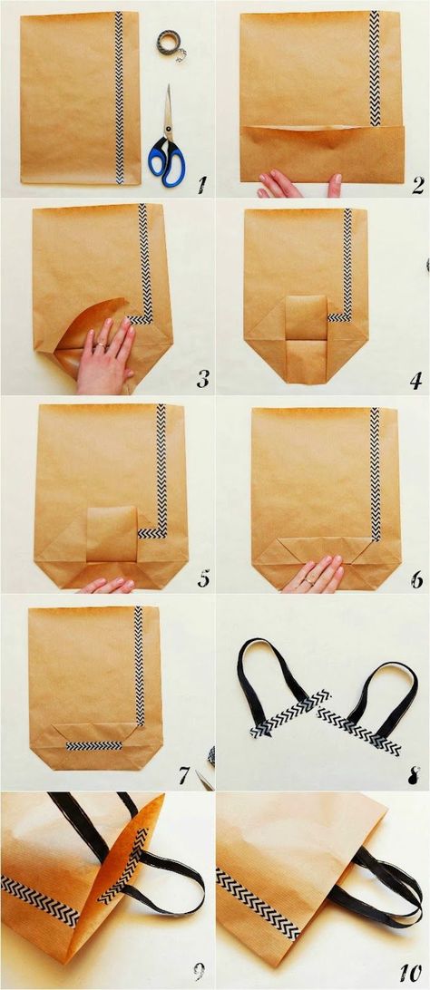 Diy Gift Bags Paper, Diy Paper Bag, Paper Bag Crafts, Sac Diy, Gift Bags Diy, Diy Papier, Brown Paper Bag, Paper Gift Bags, Paper Bags