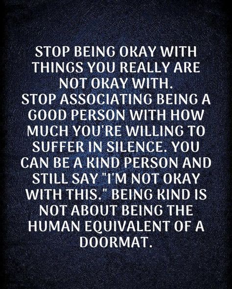 🌟 Stop accepting what doesn’t serve your soul! You can be kind without sacrificing your peace. 💪✨ Saying "I’m not okay with this" doesn’t make you less of a good person—it makes you strong! Be kind, but never a doormat. Stand up for yourself! 💖 #Boundaries #SelfLove #kindnessmatters❤️ Stand On What You Say Quotes, Finally Standing Up For Yourself Quotes, If It Doesn’t Serve You, Standing Up For Myself Quotes, Being Strong For Yourself, Standing Up For What's Right Quotes, Never Stop Being A Good Person, Learning To Be Okay By Yourself, Stop Trying To Be Liked By Everyone